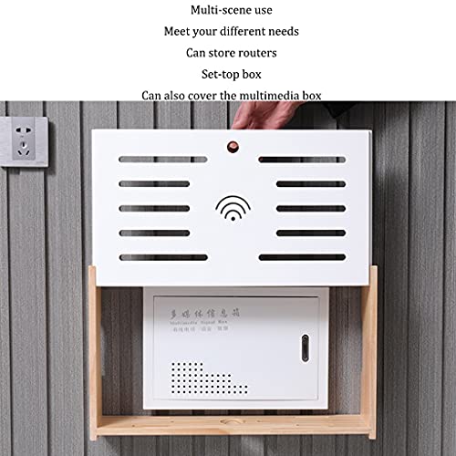 Wall-Mounted Router Storage Box for WiFi & Cable Management - 49x30cm - TV Accessories Organizer