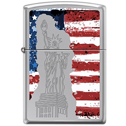 Zippo Statue of Liberty High-Polished Chrome Lighter - Collectible Windproof Lighter for Outdoor Adventures & Patriotic Gifts