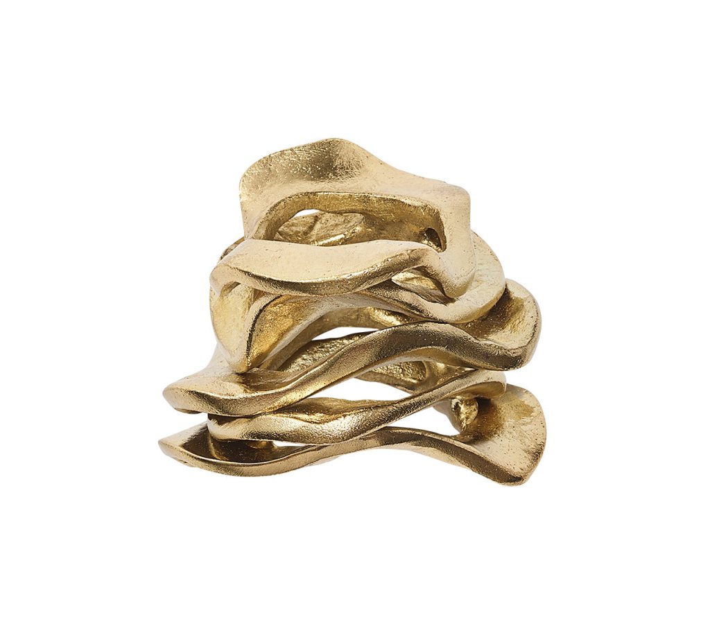 Elegant Flux Napkin Rings Set of 4 - Stainless Steel Dinnerware Accessories for Wedding, Holiday & Formal Table Decor