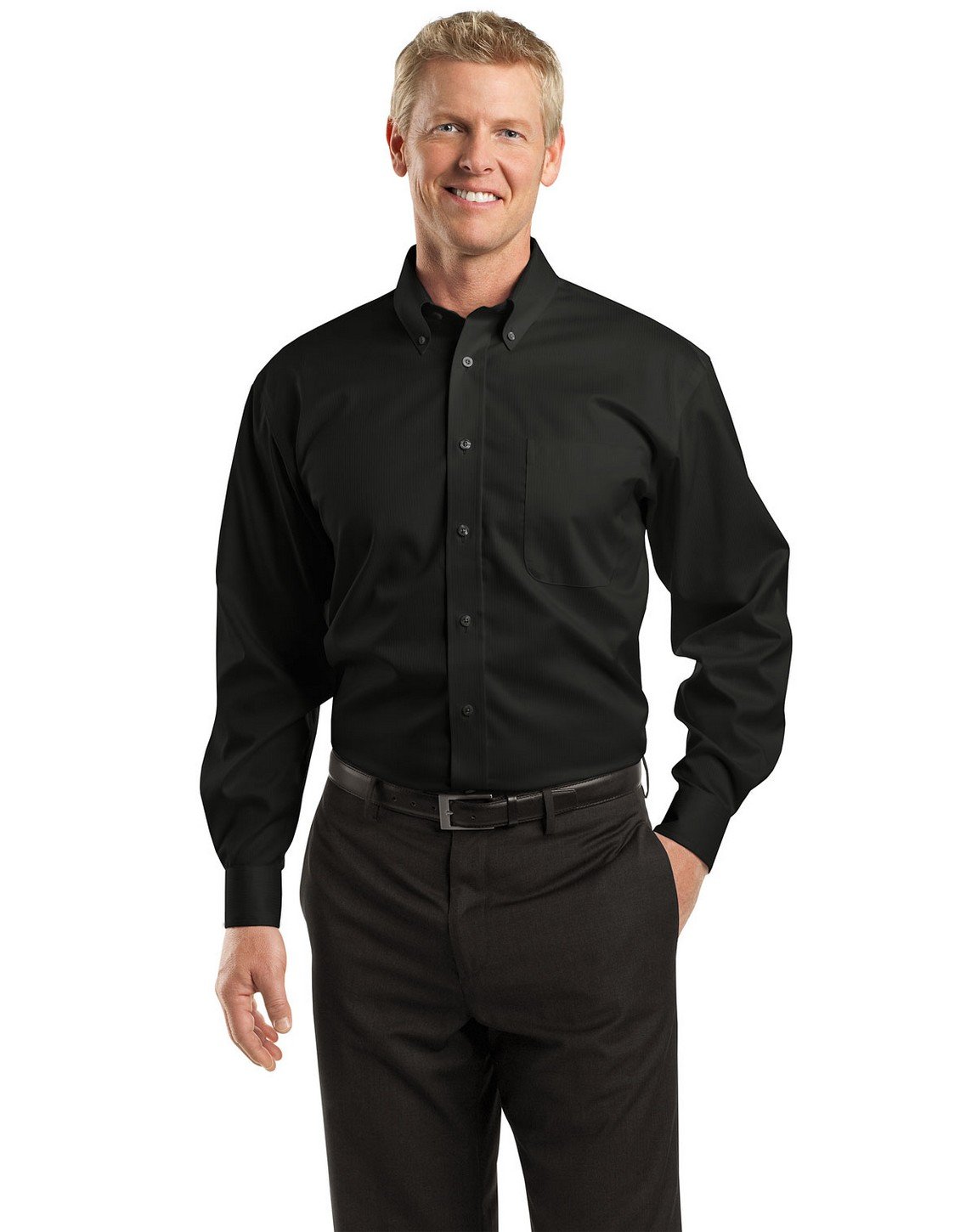 Premium Red House Men's Dobby Non-Iron Button Down Dress Shirt - Comfortable & Wrinkle-Free Formal Wear for Office, Business Meetings & Special Occasions