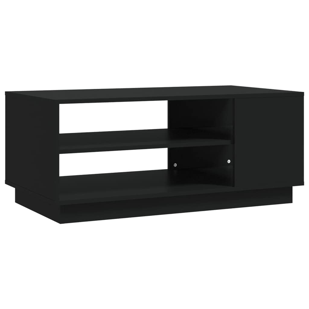 Modern Square Coffee Table 40x22 Inches - Black Chipboard Center Table for Living Room, Bedroom & Office - Sturdy Side Table with Storage Space - Perfect for Small Spaces, Home Decor & Entertaining Guests