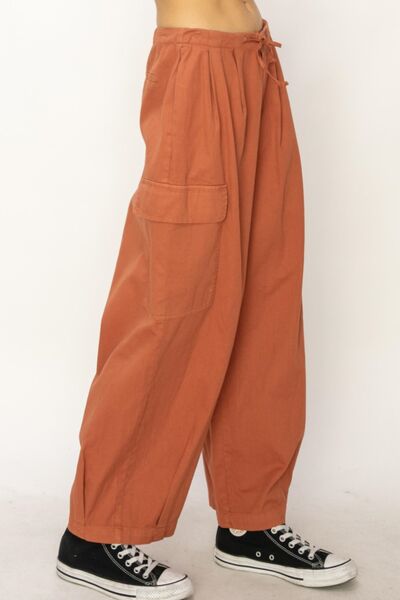 HYFVE Women's Drawstring Cargo Wide Leg Pants - Casual High Waist Loose Fit Jogger Pants for Outdoor, Travel & Streetwear Fashion