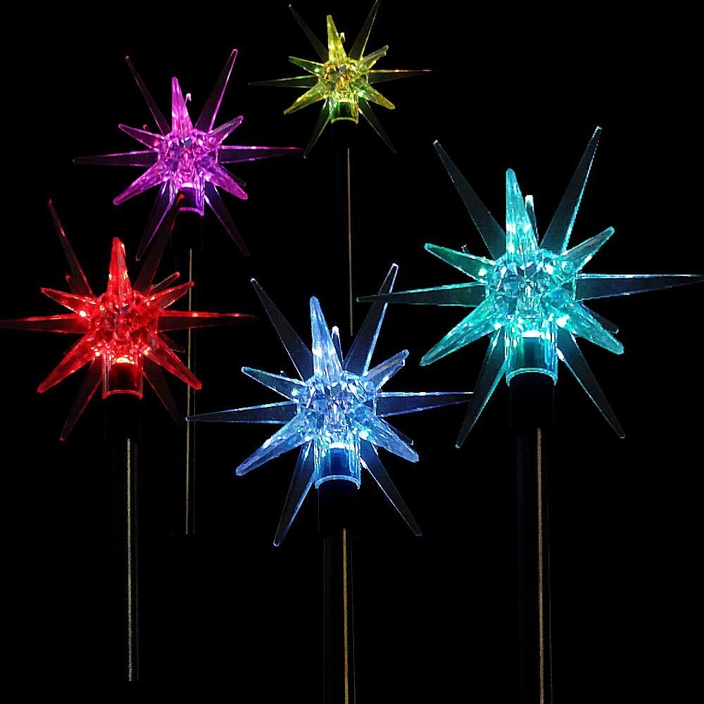 Solar Powered Garden Lights Outdoor - Sparkling Solar Star Stake Lights (Set of 2) for Yard, Pathway, Patio Decor - Weatherproof Solaration 1011-2 Landscape Lighting