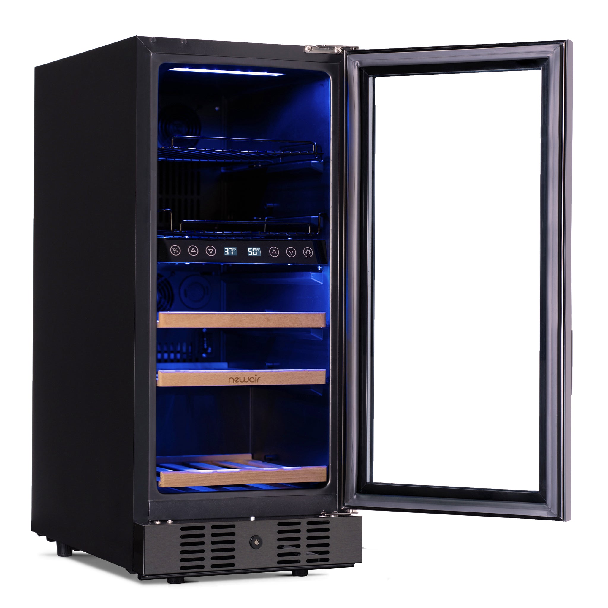 Newair® 48 Can 13 Bottle Dual Zone Built-in Beverage Refrigerator - Black | Perfect for Home Bar, Office, or Man Cave Drinks Storage