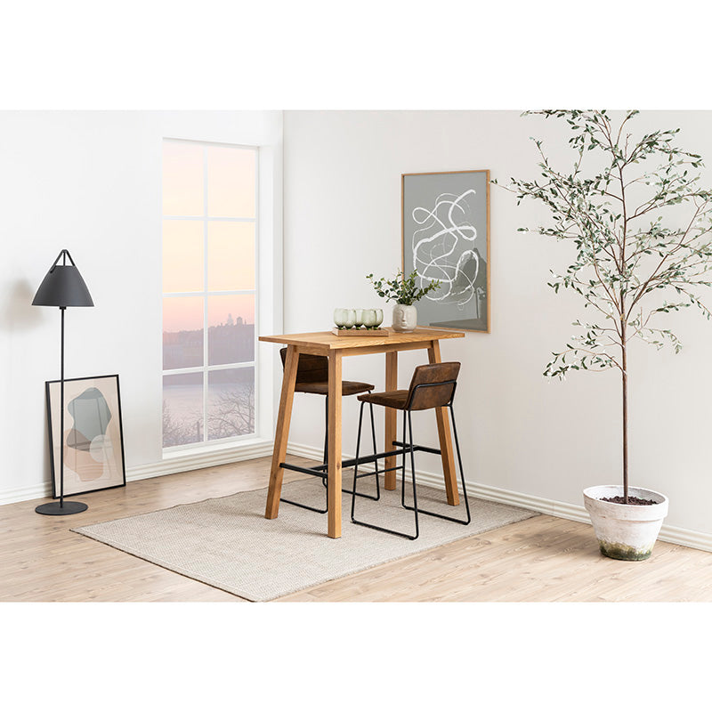 TAINA 117cm Bar Table - Solid Wood Wild Oak Finish - Perfect for Kitchen Island, Dining Room & Outdoor Patio