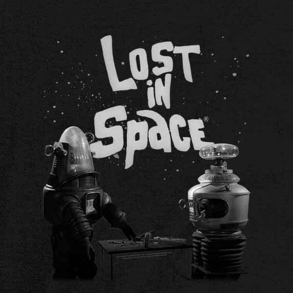 Pop Threads Lost in Space Robots Long Sleeve Graphic Tee for Men & Women | Vintage Sci-Fi Style Cotton Shirt for Casual Wear, Cosplay & Space-Themed Parties