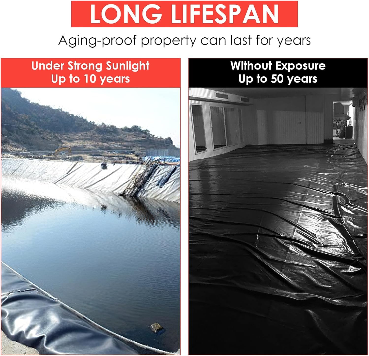 Durable 15x20 ft GARVEE Pond Liner - 20 Mil Thickness Heavy Duty LLDEP Material for Garden Ponds, Water Features & Landscaping Projects