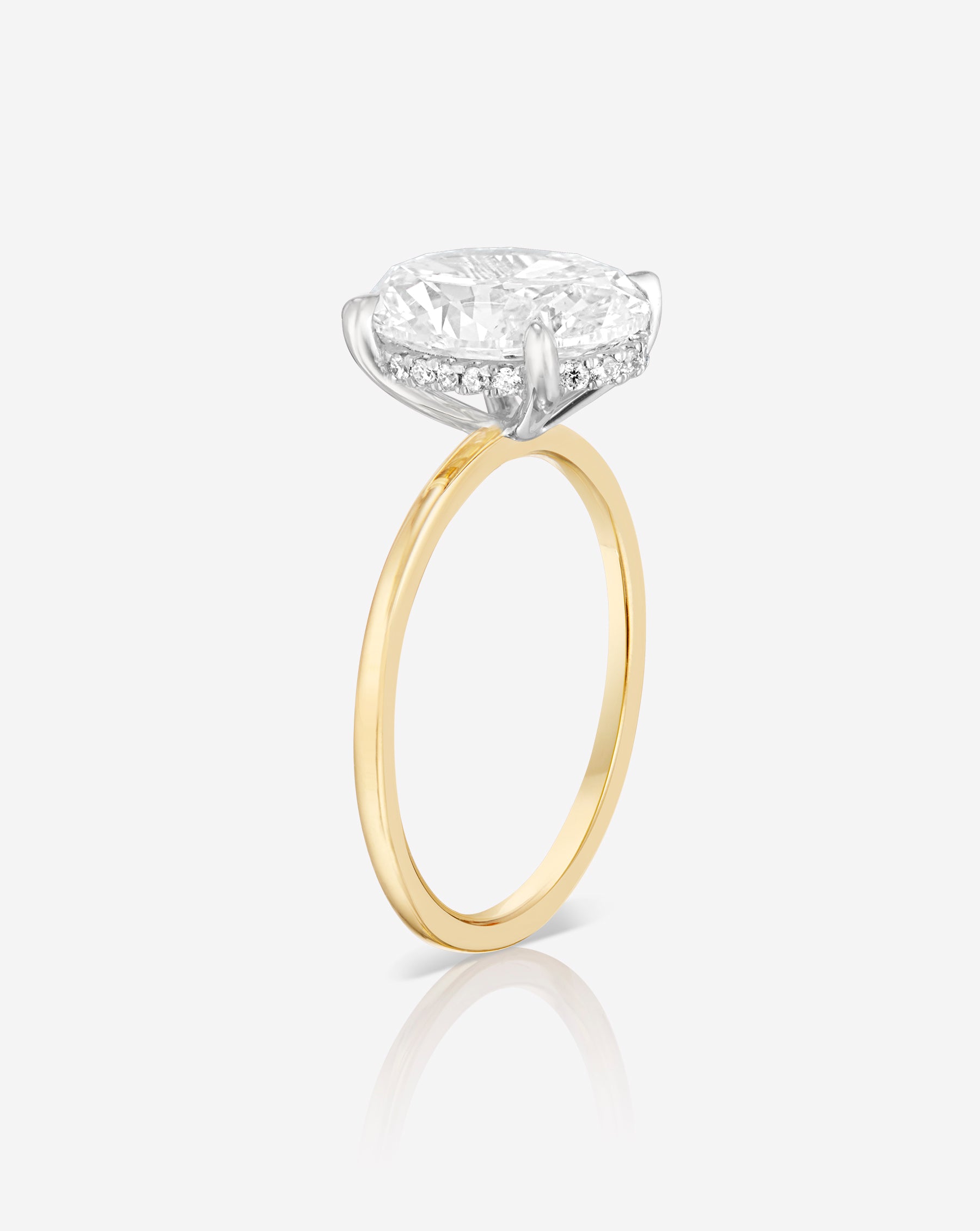 2.50 Carat Oval Cut Diamond Engagement Ring with Whisper Thin Hidden Halo - Perfect for Proposals, Anniversaries & Special Occasions