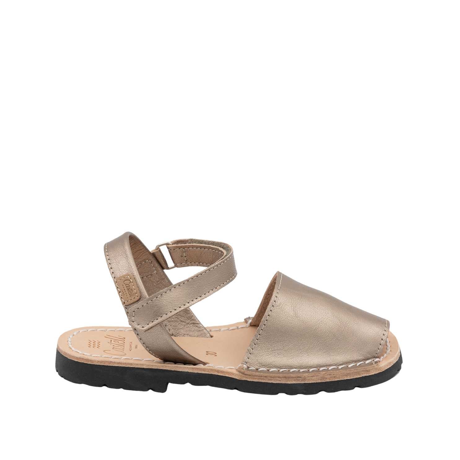 IKER 1002 Metallic Leather Menorcan Sandals for Kids - Comfortable & Stylish Summer Shoes for Beach, Pool & Outdoor Play