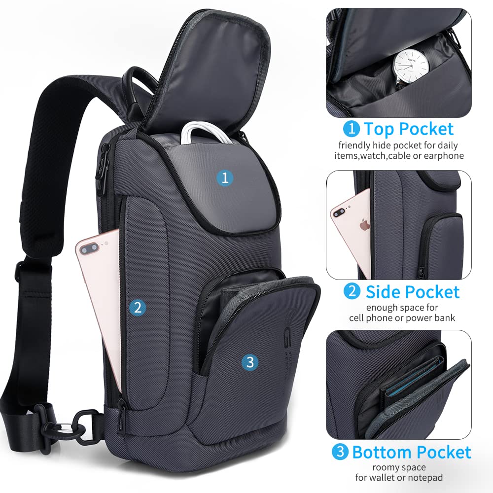 BANGE Sling Bag for Men & Women - Durable Crossbody Shoulder Backpack for Travel, Gym & Everyday Use | Water-Resistant & Lightweight