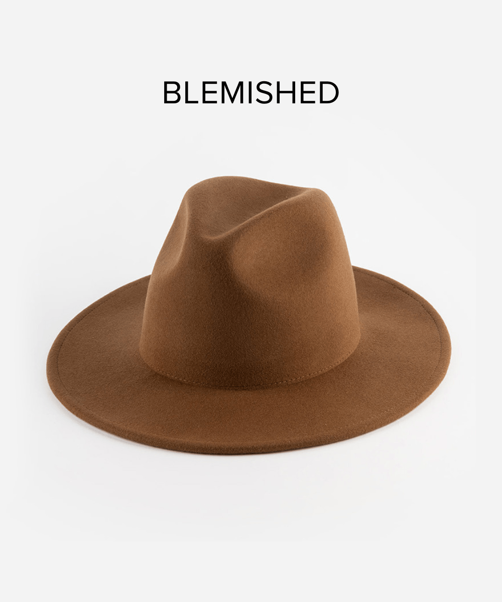 Wes Fedora Hat - Classic Brown Blemished Vintage Style for Men & Women | Perfect for Outdoor Events, Concerts, and Casual Wear