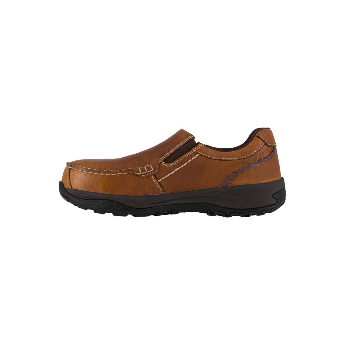 Extreme Light Composite Toe Slip-On Work Shoes for Men - Brown Safety Shoes for Construction, Warehouse & Industrial Work