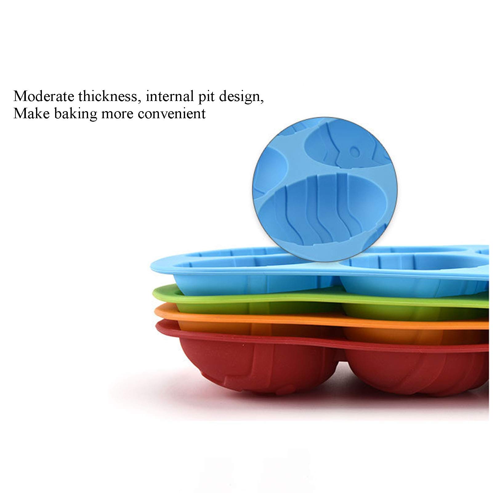 4-Piece Easter Egg Chocolate & Candy Silicone Baking Mold Set - 6-Cavity Reusable Cookie, Jelly & Ice Cube Molds (-30°C~220°C) - Perfect for Easter Parties, Holiday Baking & DIY Desserts