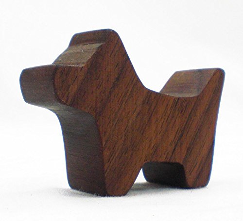Premium Wooden Dog Toy - Handcrafted Wood Scottish Terrier Chew Toy for Small & Medium Dogs - Durable Natural Wood Puppy Teething Toy for Indoor & Outdoor Play