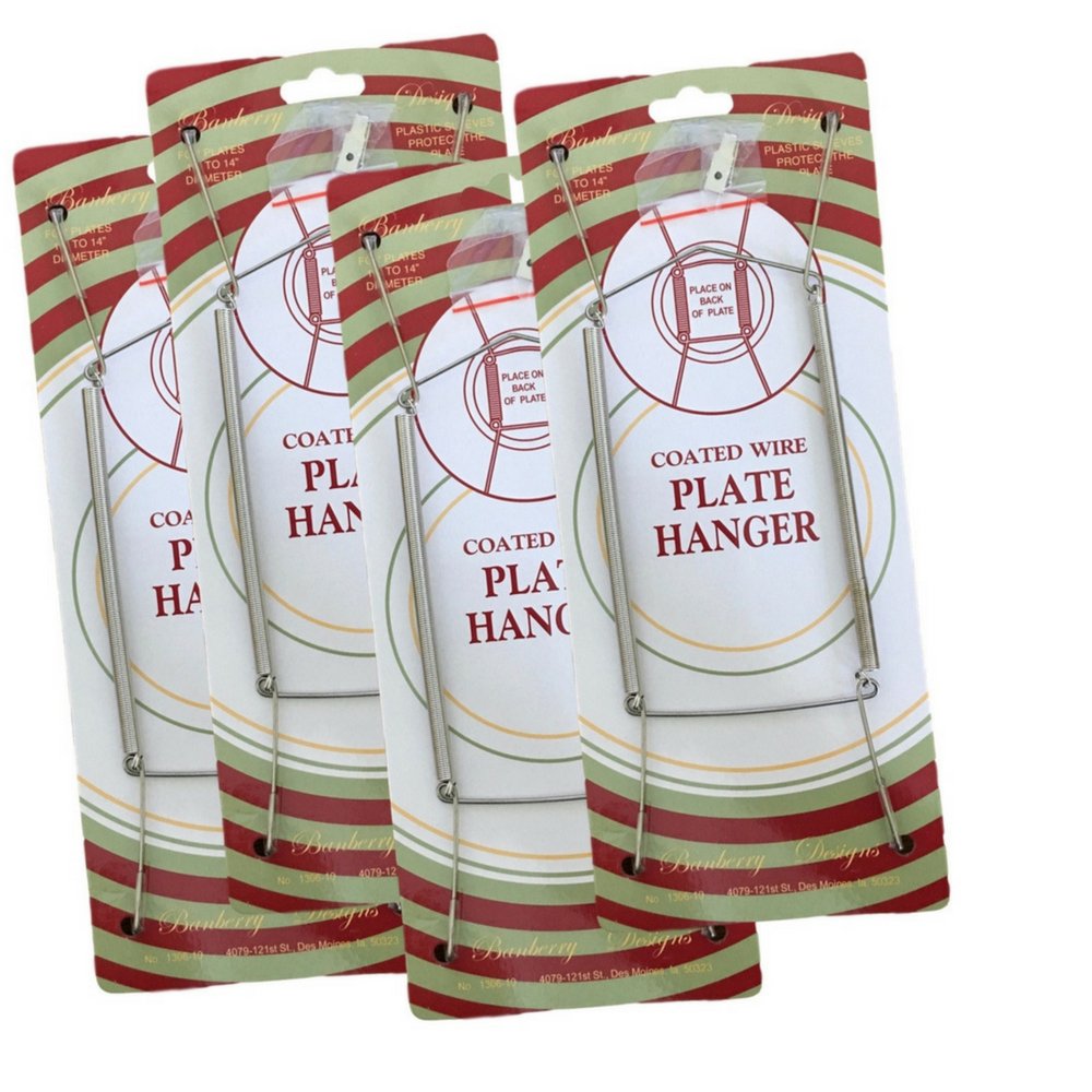 12 Pack Chrome Vinyl Coated Plate Hangers 10-14 Inch - Wall Mount Picture Frame Hangers for Kitchen, Dining Room & Home Decor Display