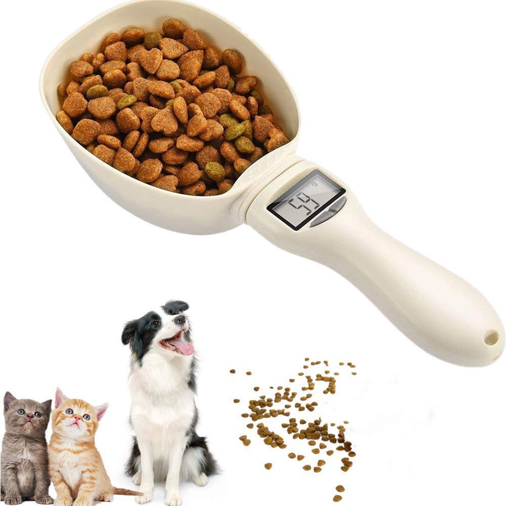 JIGAN Pet Food Measuring Scoop - Digital Scale Spoon with LCD Display, Detachable Dog & Cat Food Measuring Cup for Precise Portion Control | Perfect for Kibble, Wet Food & Treats Measurement at Home or Travel
