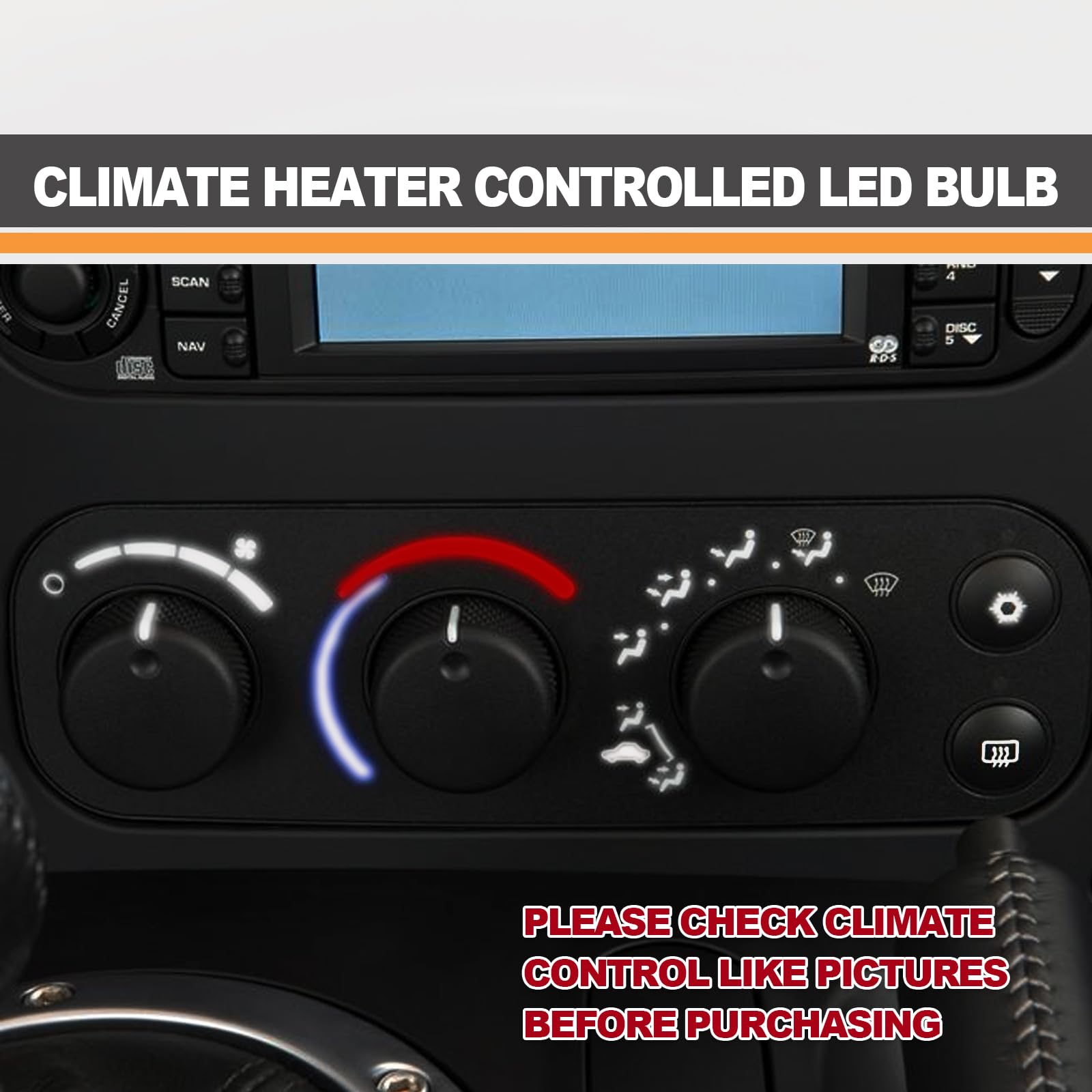 4pcs LED Bulbs Kit for AC Heater Control - Replacement for Pickup Trucks, White - Interior Lighting Upgrade