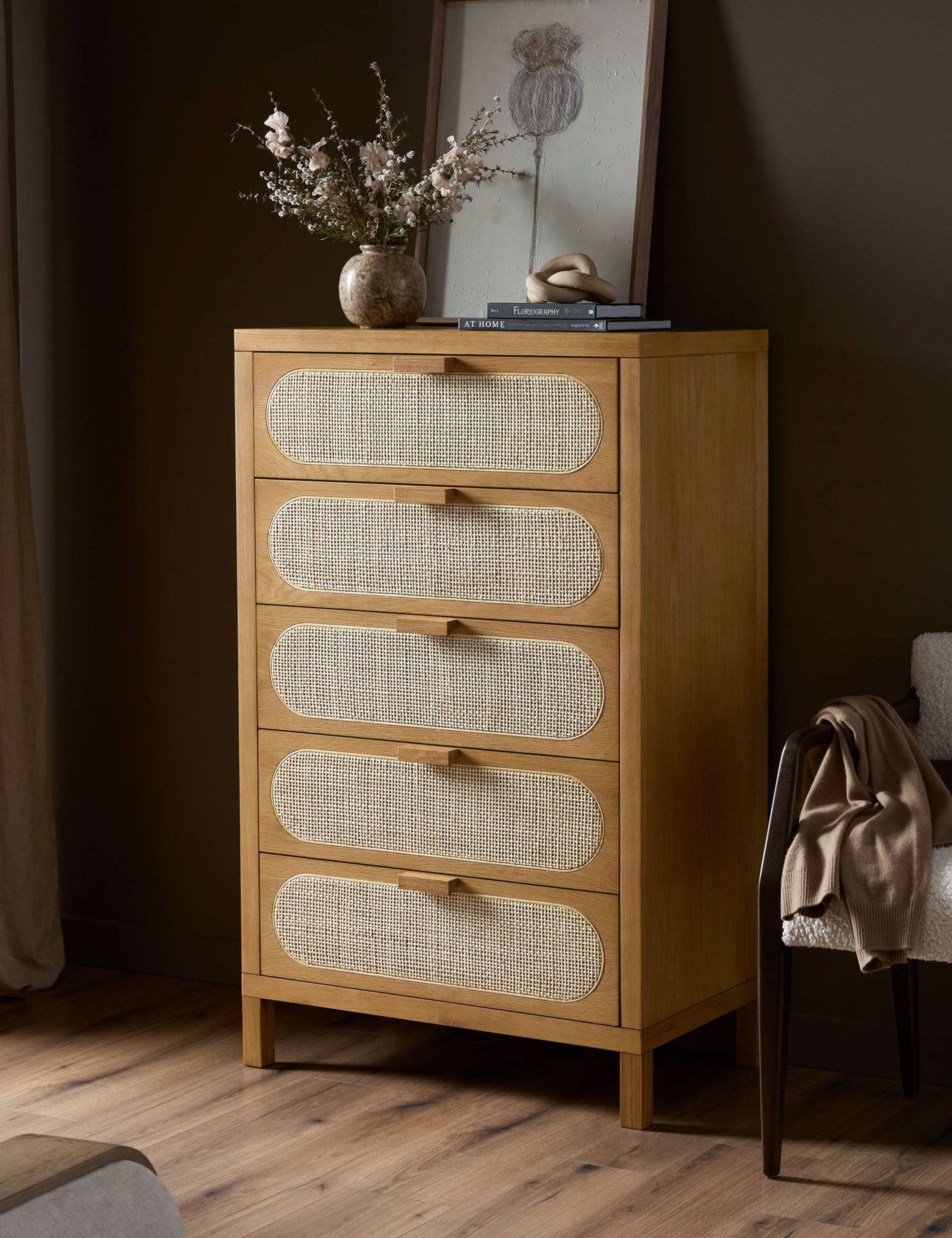 Verna Dresser - Modern 6-Drawer Chest for Bedroom, Living Room & Office - Solid Wood Storage Furniture for Organizing Clothes, Linens & Home Essentials