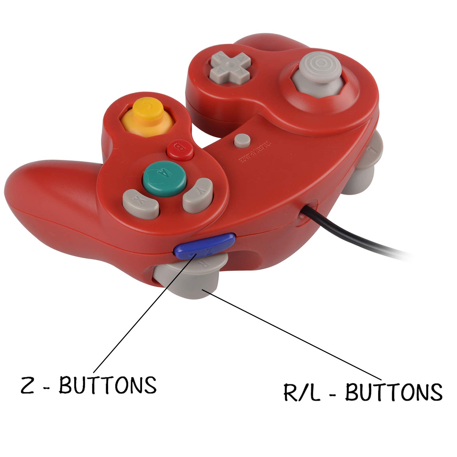 2 Pack Classic Shock Joypad Wired Controller for Wii & NGC Gamecube - Red & Blue | Perfect for Retro Gaming & Multiplayer Sessions
