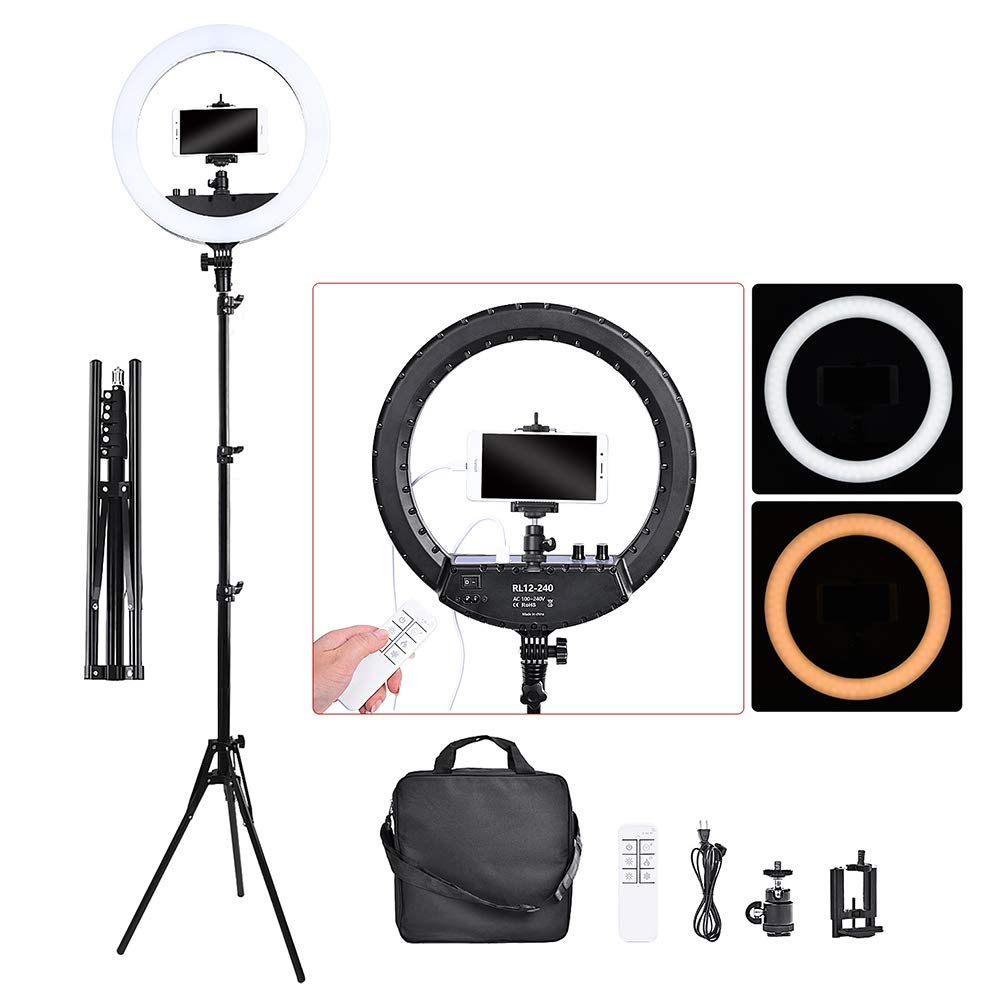 14 Inch LED Ring Light with Remote - Dimmable 3200-5600K Photography Lighting for Camera, Phone, Studio - Includes Tripod Stand | Perfect for YouTube, TikTok, Live Streaming & Portrait Photography