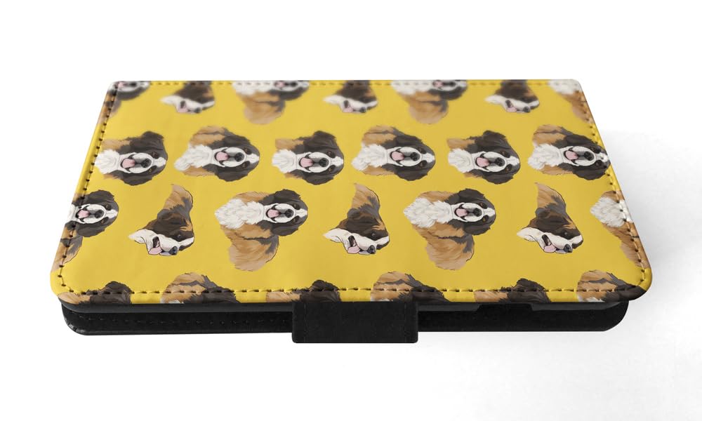 **Stylish Saint Bernard Puppy Faux Leather Flip Wallet Case for Apple iPhone 14 Pro – Perfect for Pet Lovers & Daily Use**