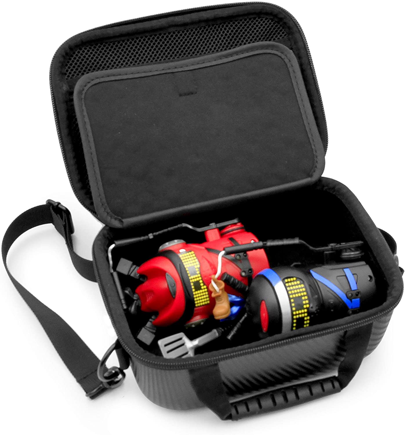 CASEMATIX Robot Toy Storage Case with Adjustable Shoulder Strap - Compatible with Ninja Bots Interactive Battle Robots & Accessories - Perfect for Travel, Playdates & Toy Organization