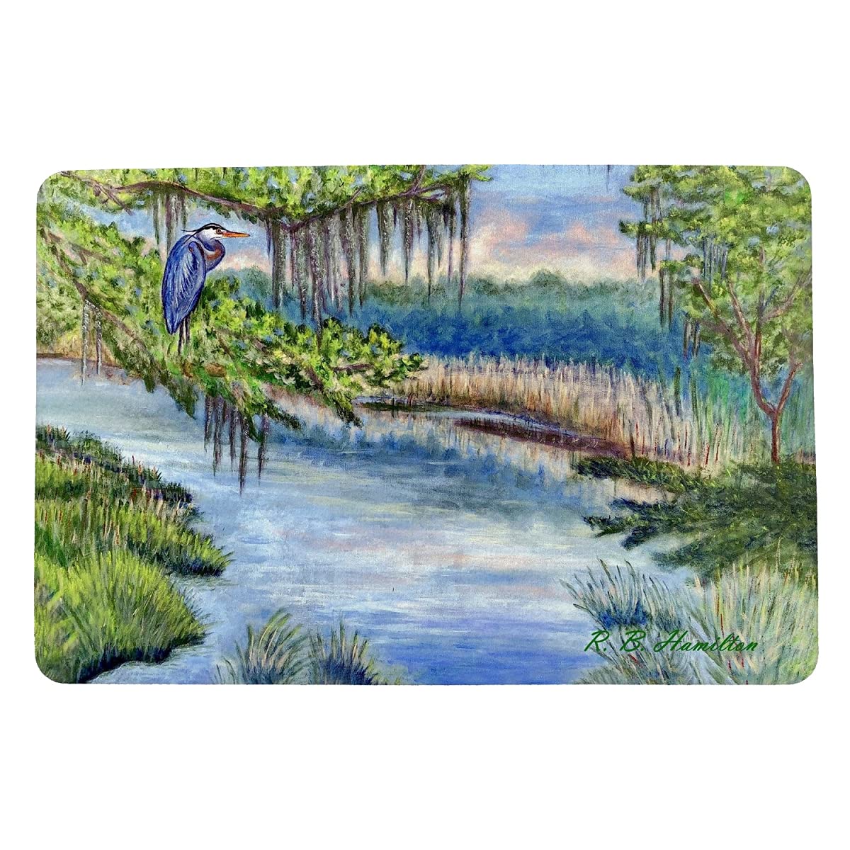 Betsy Drake Marsh Morning Small Door Mat - Non-Slip Indoor/Outdoor Welcome Mat for Front Door, Porch, Entryway - Perfect for Home, Office, or Apartment Decor