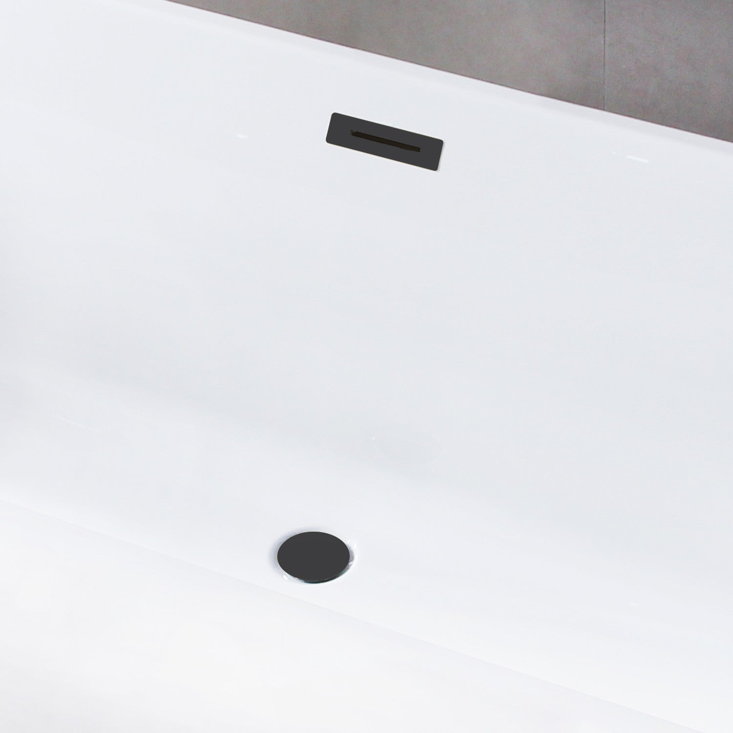 Aqua Eden 51 Inch Acrylic Freestanding Bathtub - Rectangular Double Ended Soaking Tub with Drain - Glossy White/Matte Black Finish - Perfect for Modern Bathroom & Spa Relaxation