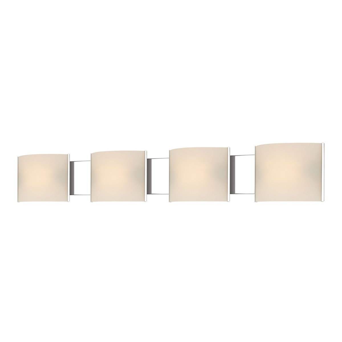 4-Light Chrome Vanity Sconce with Hand-Formed White Opal Glass - Perfect for Bathroom Mirror Lighting & Bedroom Wall Decor