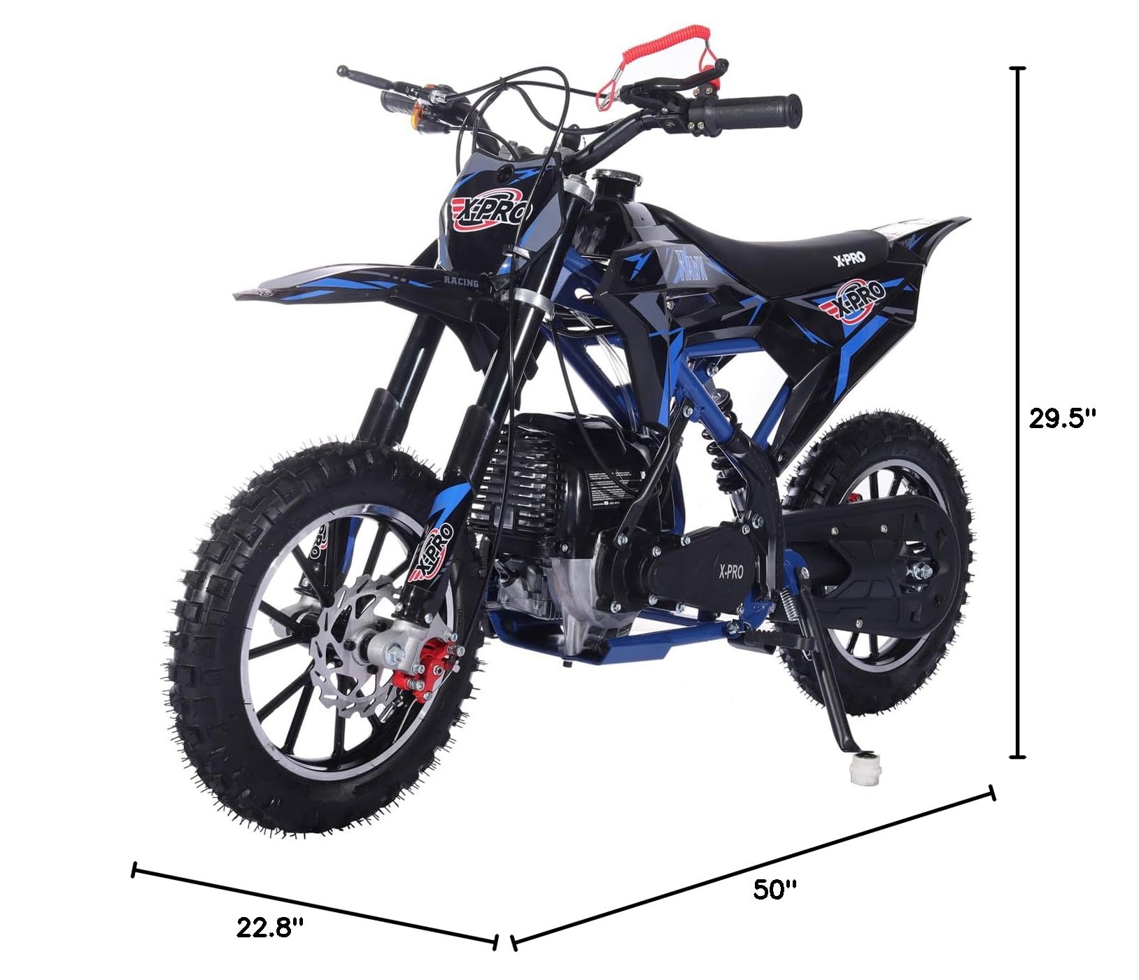 X-PRO Hawk Mini 40CC Gas-Powered 4-Stroke Dirt Bike with Pull Start & 10