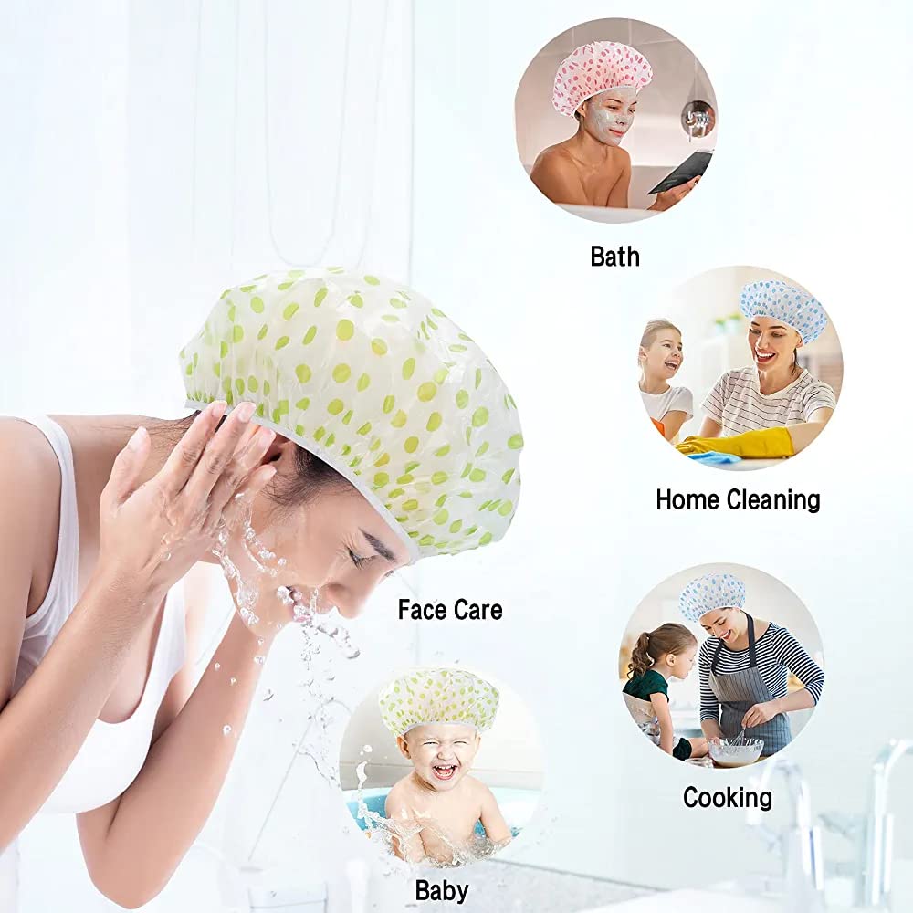 Atrube's Reversible Silk Satin Sleep Bonnet with Adjustable Tie Band - Waterproof Shower Cap & Scrunchies Set for Curly, Natural Hair Care - Perfect for Nighttime, Travel & Salon Use (Brown Combo)