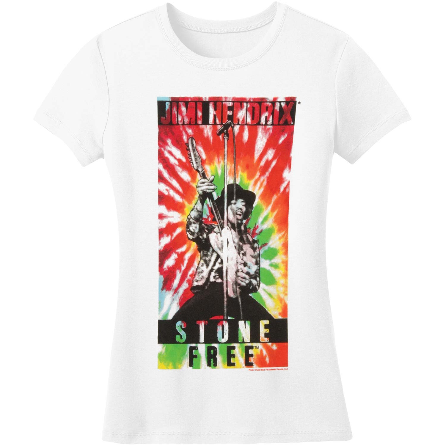 Jimi Hendrix Jimi Stone Free Girls Junior White T-Shirt - Vintage Rock Band Tee for Concerts & Casual Wear