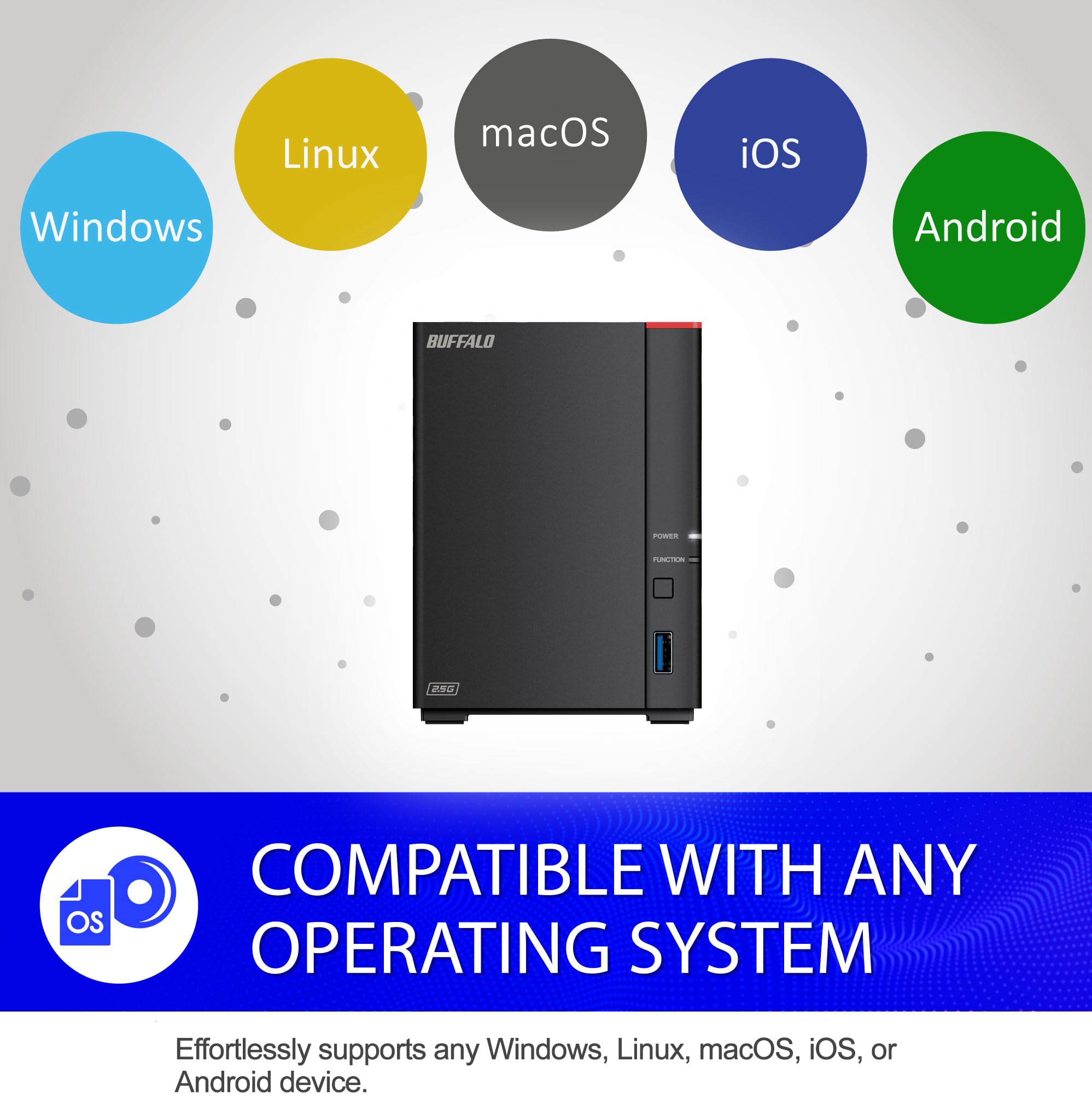 BUFFALO LinkStation 720 8TB 2-Bay NAS Storage System with Pre-Installed Hard Drives - Home Office & Private Cloud Solution for Network Attached Storage, Media Server & File Sharing | Perfect for Small Business Backup & Home Entertainment Storage
