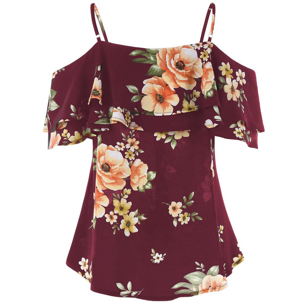 Floral Printed Women's Sleeveless Tank Top - Stylish Blouse & Casual Vest Shirt for Summer Outfits, Beach Wear, and Office Fashion