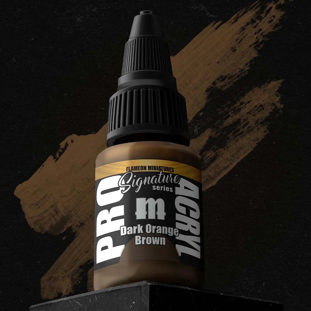 Pro Acryl Flameon Dark Orange Brown Acrylic Paint - High-Quality Artist Paint for Miniatures, Models & Canvas - Perfect for Warhammer, D&D & Fine Art Projects