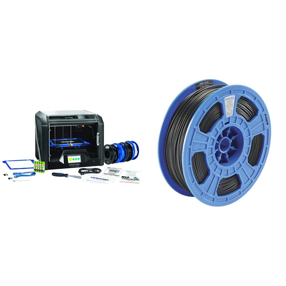 Dremel DigiLab 3D45-EDU 3D Printer Bundle with Heated Build Plate | Auto 9-Point Leveling | 30 Lesson Plans | Includes PLA-BLA-01 Filament (1.75mm, 0.75kg, Black) | Perfect for STEM Education & Classroom 3D Printing Projects