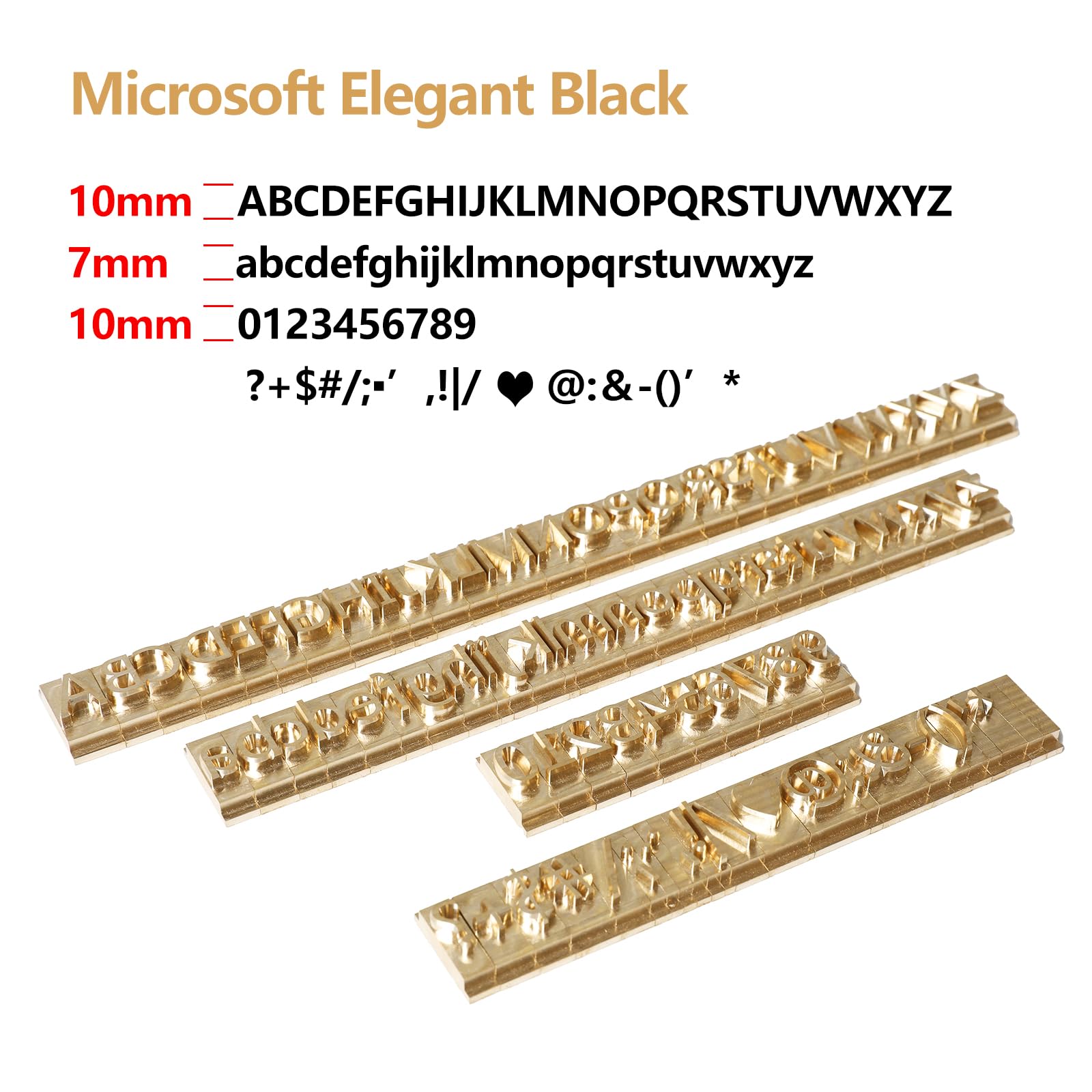 Premium 10mm Copper Brass Stamping Mold Set - 85pcs Flexible Letters, Numbers, Symbols for Hot Foil Stamping Machines | DIY Engraving, CNC Crafting, Personalized Gifts (Elegant Black) - Perfect for Jewelry Making, Leather Craft & Custom Metal Stamping Projects