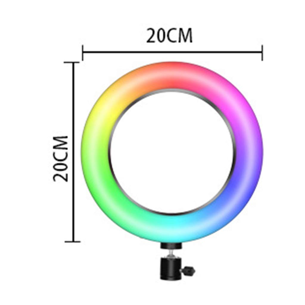 RGB Ring Light with Extendable Tripod Stand & Phone Holder - 20CM Diameter, Adjustable Height 55-160cm - Perfect for YouTube Videos, Live Streaming, Makeup Tutorials, Photography & TikTok Content Creation