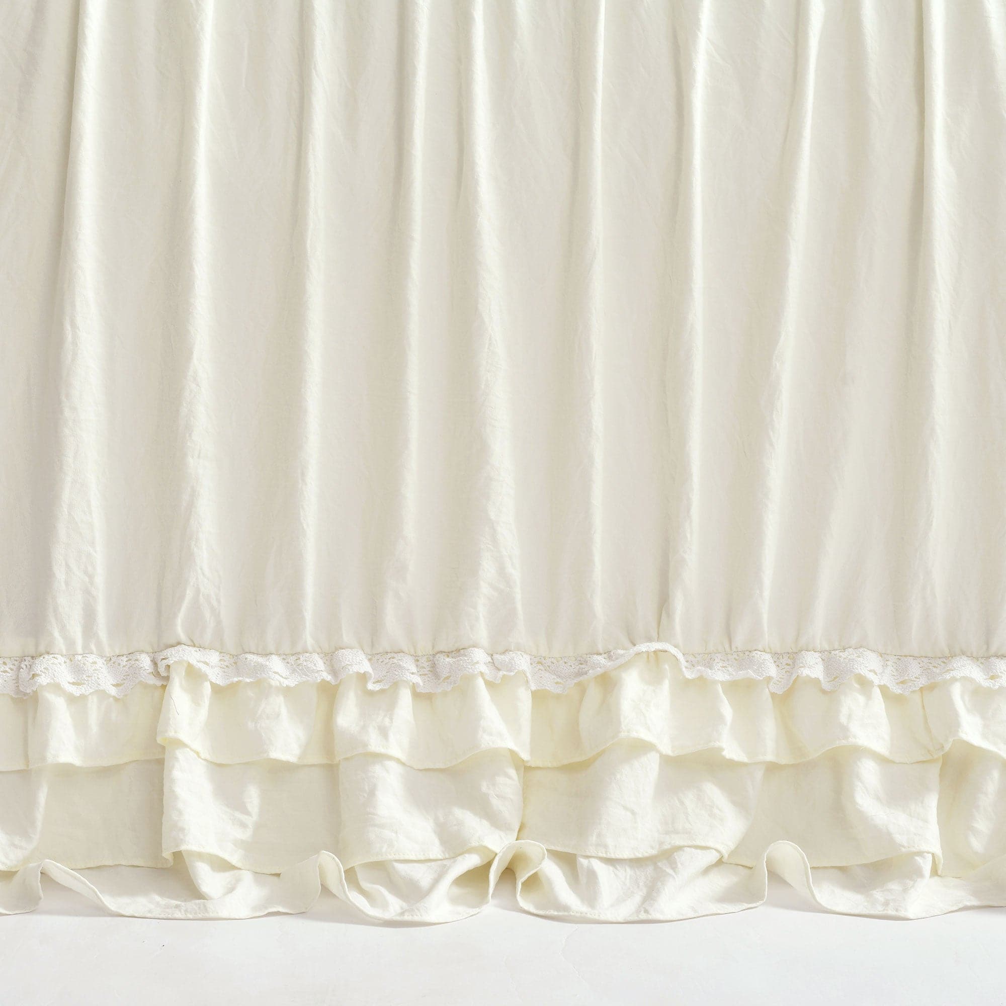 Ella Ruffle Lace 3-Piece Bedspread Set - Queen Size Luxury Lace Bedding for Master Bedroom & Guest Room Decor