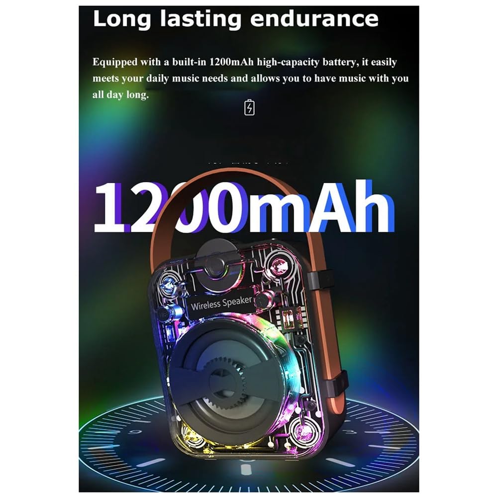 Begchy Wireless RGB TWS Stereo Bluetooth Speaker with TF Card/USB/AUX Input, Portable Subwoofer for Home, Party, Outdoor Music - 1 Set