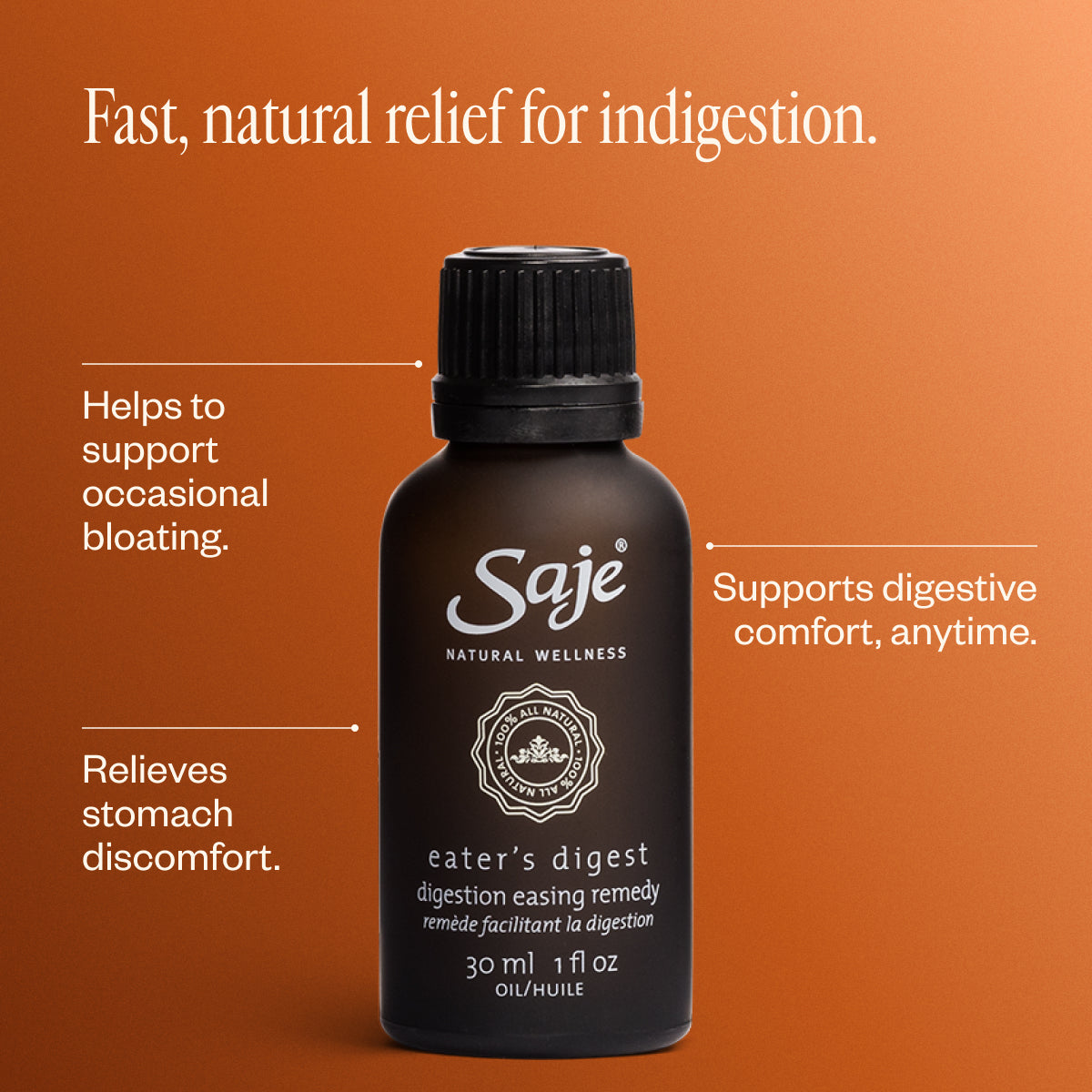 Eater's Digest Remedy Roll-On Refill - Natural Stomach Relief for Digestion & Bloating - Perfect for Travel, Work & Home Use
