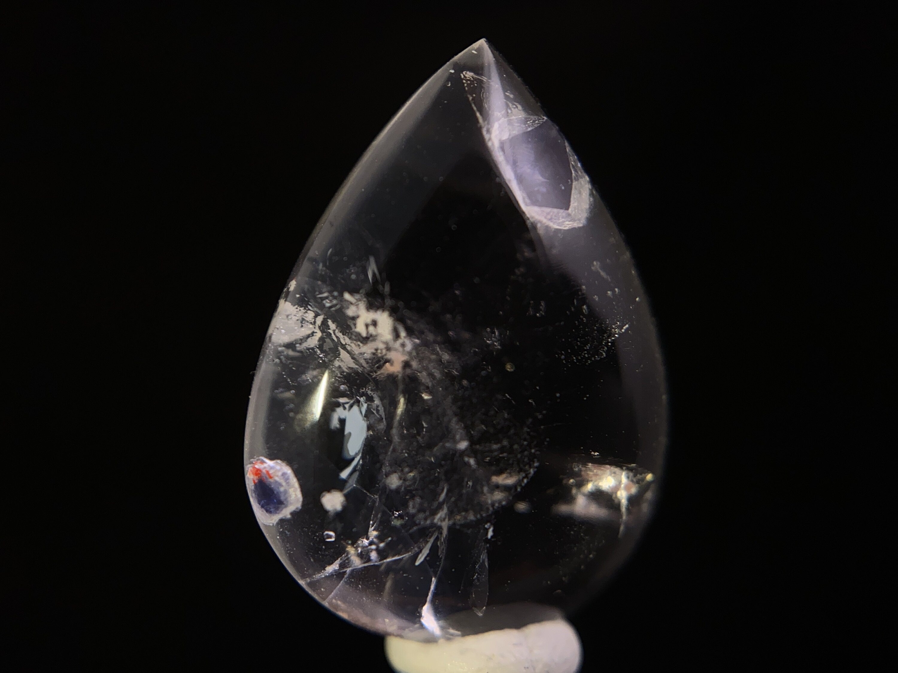 Natural Fluorite in Clear Quartz Crystal Cabochon - Rare Gemstone for Jewelry Making, Healing Crystals & DIY Crafts | Perfect for Pendants, Rings & Spiritual Healing