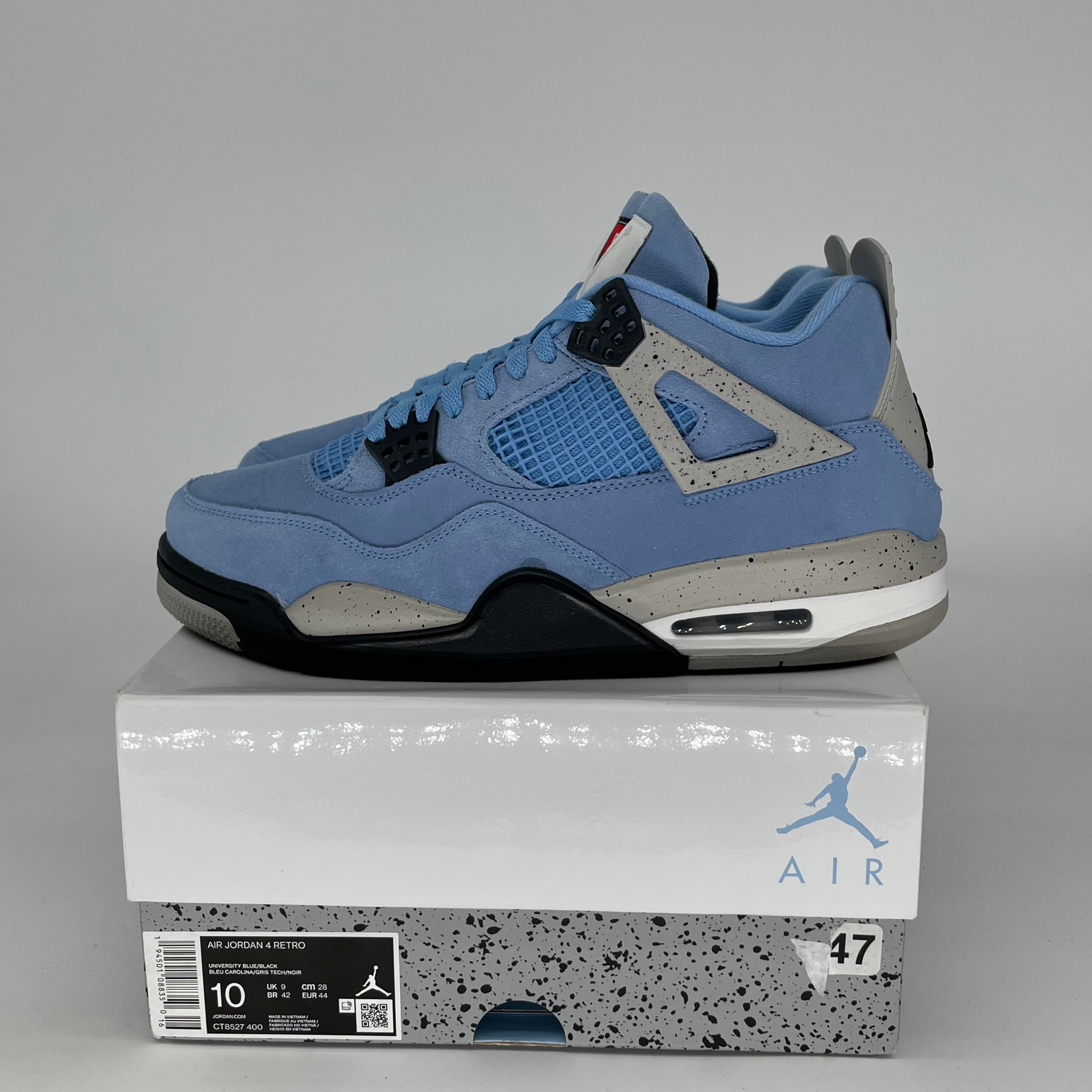 AIR JORDAN 4 UNIVERSITY BLUE Men's Basketball Shoes Size 10/11.5W Retro Style CT8527 400 - Perfect for Streetwear, Sneaker Collection & Casual Wear
