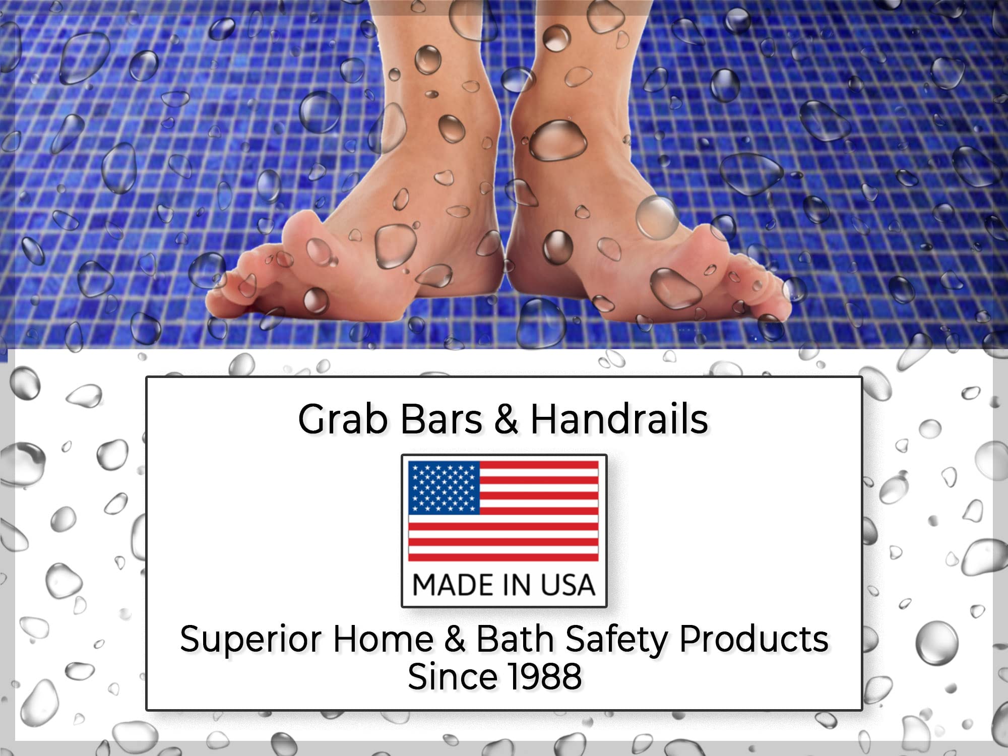 Stainless Steel Grab Bar for Shower, Bathtub, Toilet & Stairs - 36