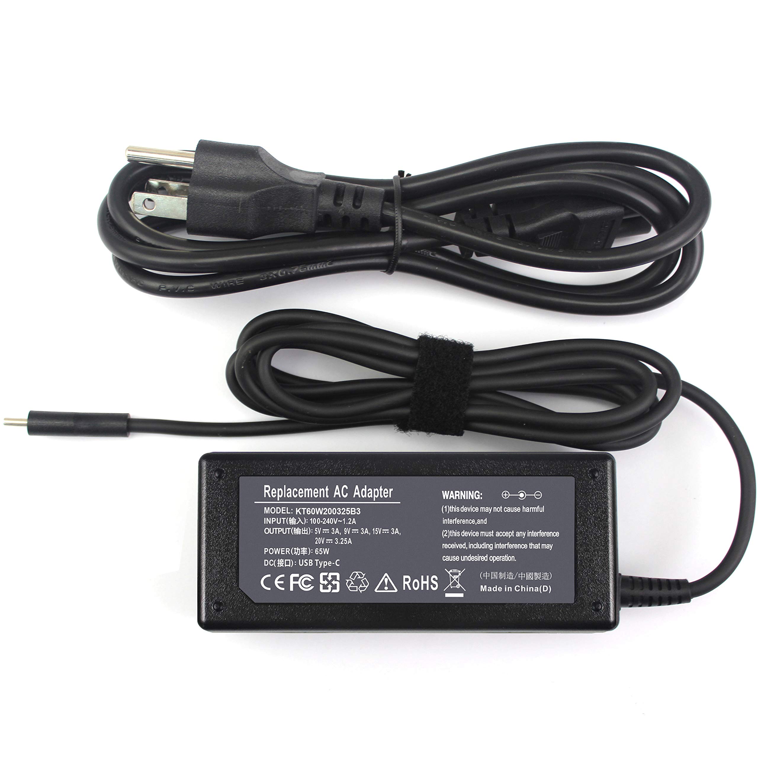 65W 45W USB C Laptop Charger - Fast Type C AC Adapter Compatible with HP Spectre x360, Chromebook 14, Elite Dragonfly & More | Universal Power Supply for Home, Office & Travel Charging