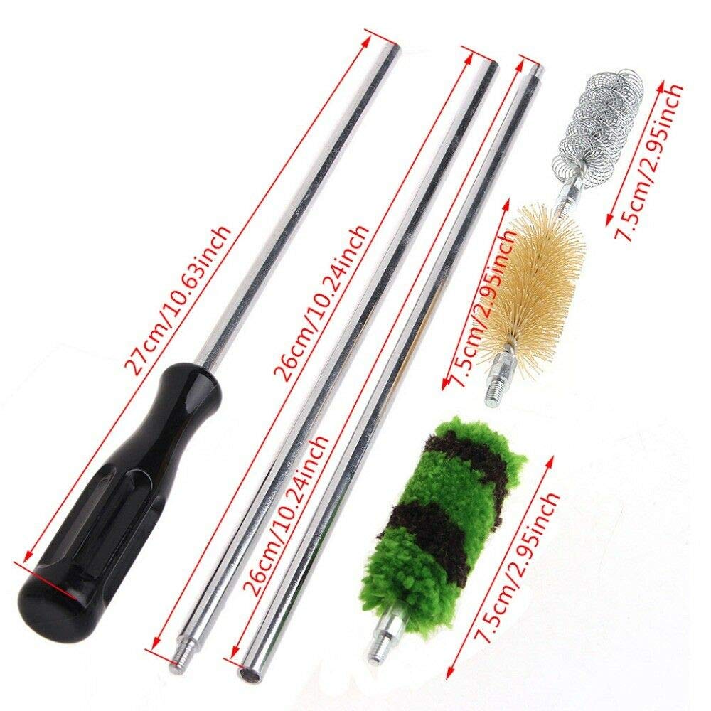 12 GA Gauge Gun Cleaning Kit - Aluminum Rod Brushes Tactical Cleaner Set for Shotgun Maintenance | Perfect for Hunting, Shooting Range & Firearm Care