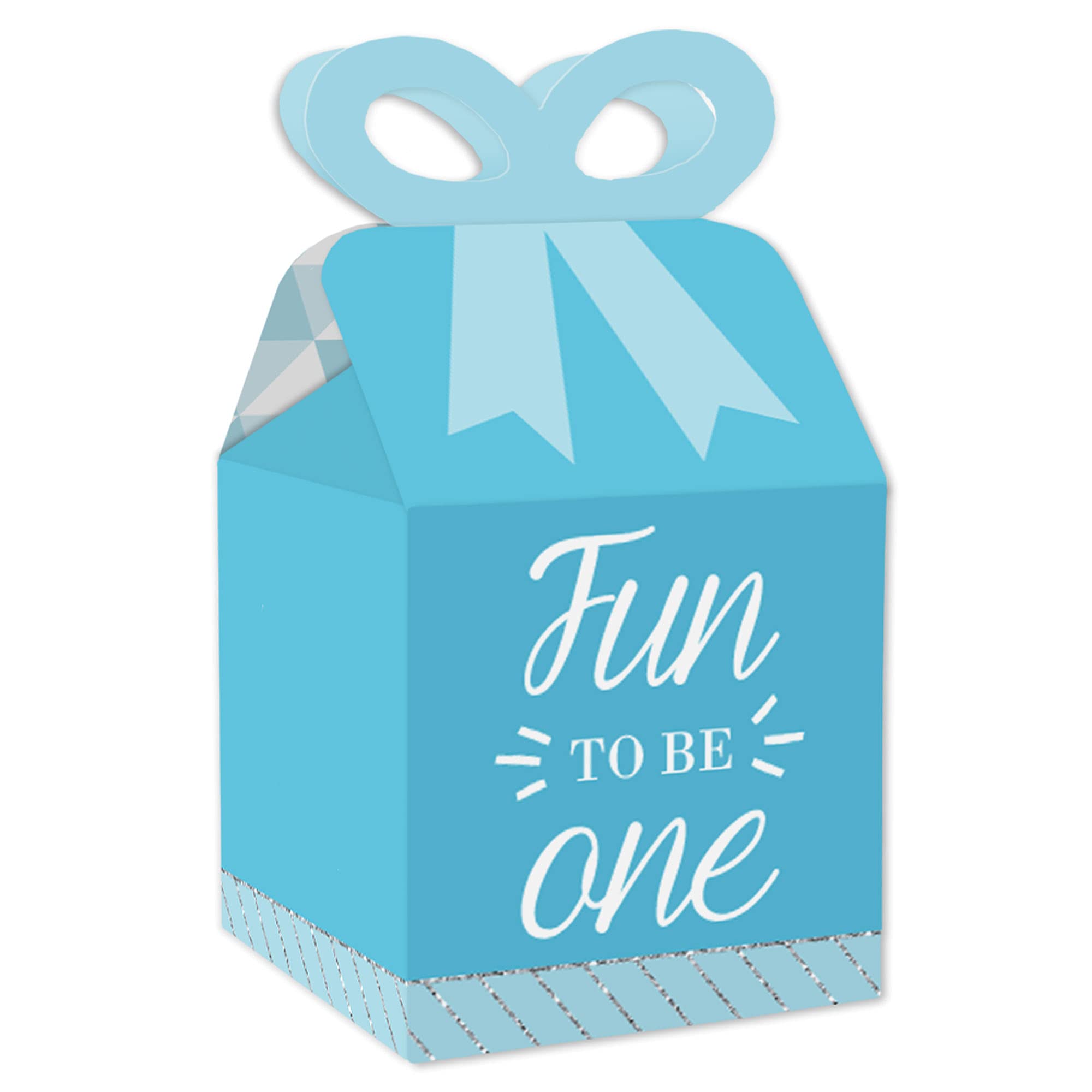1st Birthday Boy Gift Box Set of 12 - Fun Square Party Favors for Baby Celebration