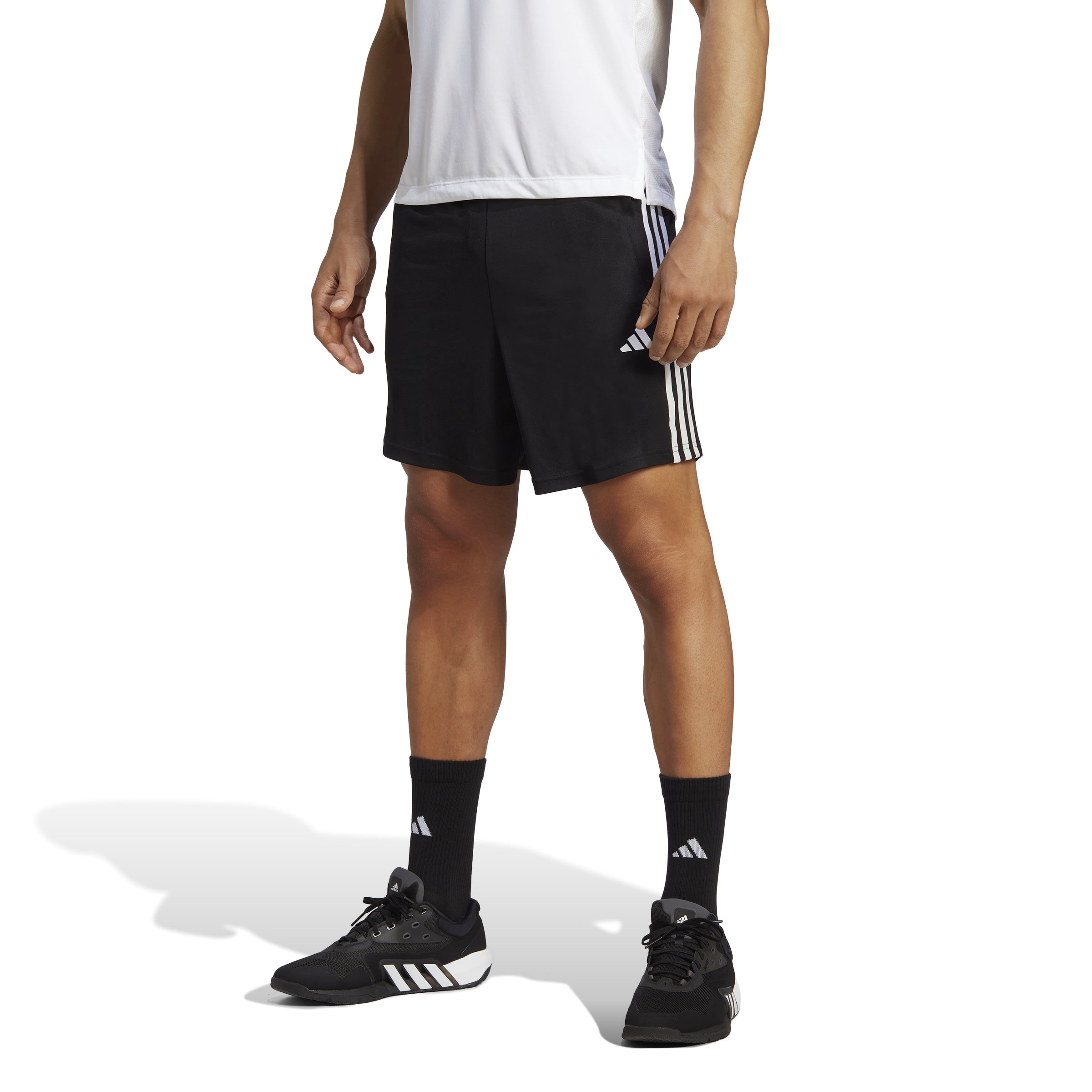 Adidas Men's 3 Stripes Training Shorts - Lightweight Breathable Gym Workout Shorts for Running, Basketball & Active Lifestyle