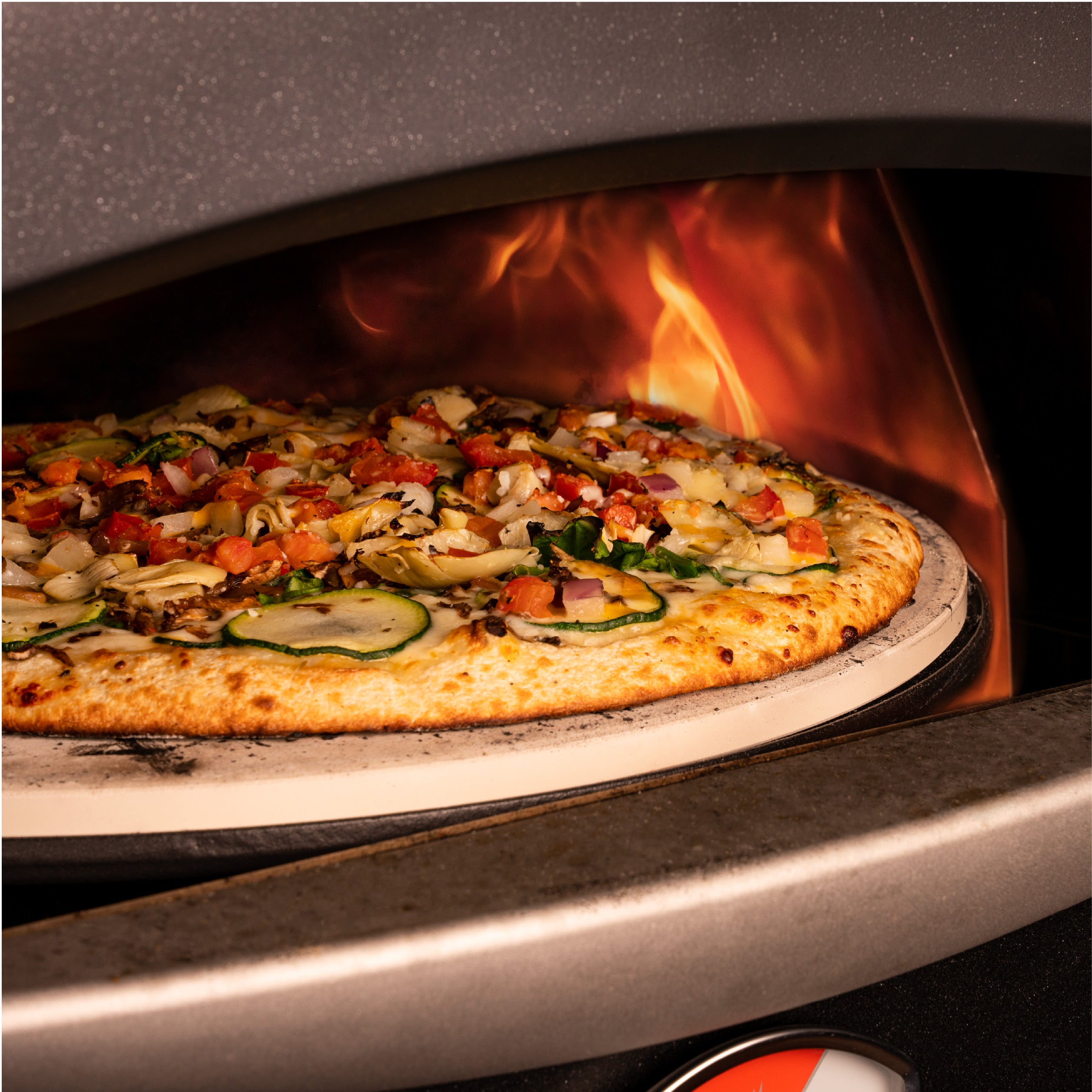 Portable Outdoor Pizza Oven with Stainless Steel Mobile Cart - Perfect for Backyard, Camping & Tailgating Parties