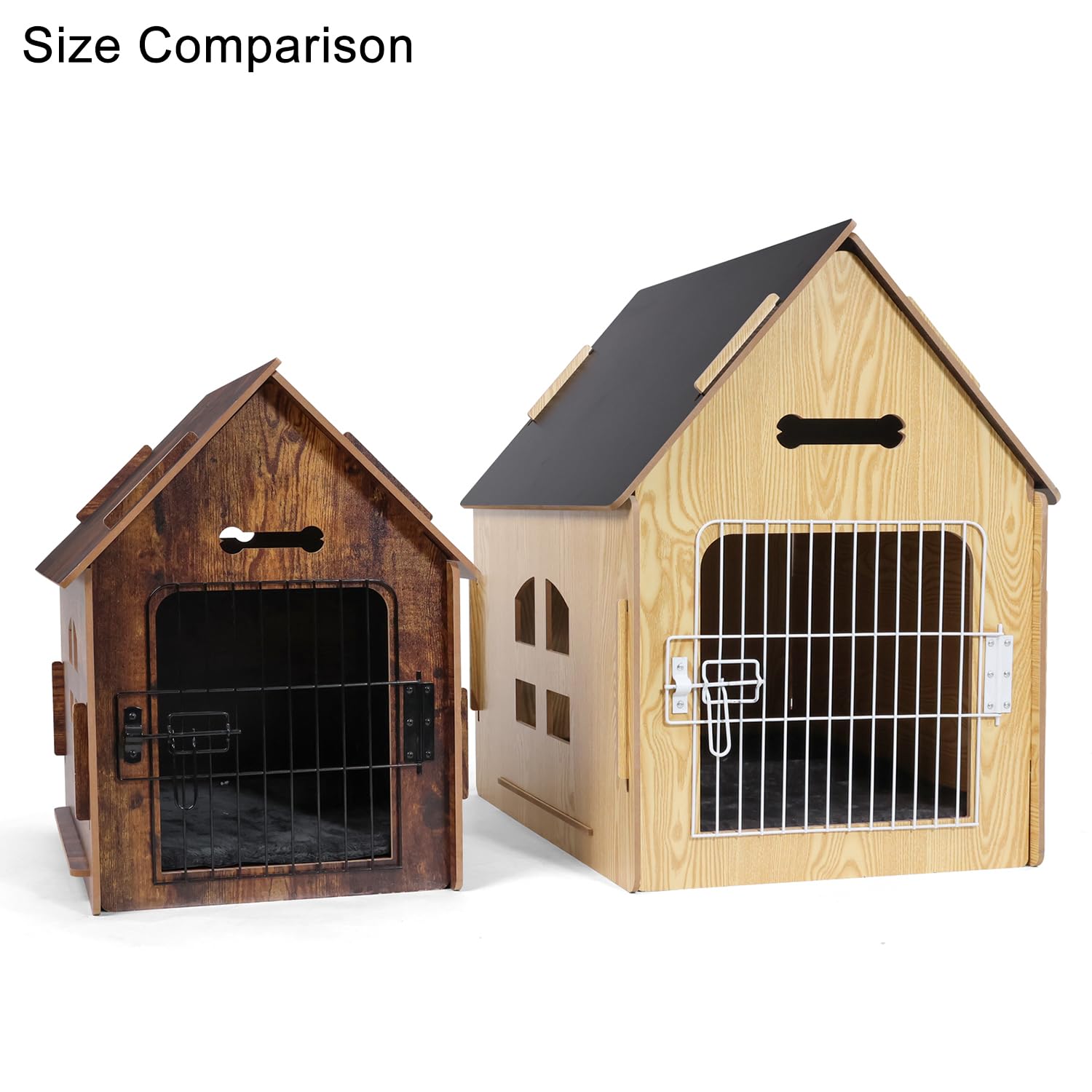 **Cozy Wooden Indoor Dog House for Small Dogs & Cats - Ventilated Design with Elevated Floor - Warm Pet Cave for Winter (Large, Blue) - Perfect for Bedrooms, Living Rooms & Pet-Friendly Spaces**
